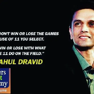 As Rahul Dravid said, it's what the team does on the field that counts. Our coaching philosophy is centered on building cohesive units that play for each other and maximize their collective strength.
