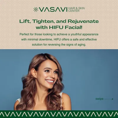 This image introduces the concept of a HIFU facial, a safe and effective solution for reversing the signs of aging. It is perfect for those seeking a youthful appearance with minimal downtime.