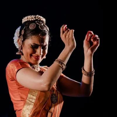 A moment captured at the Samarpan festival. I've been fortunate to work with this photographer for many years, and his artistic eye always captures the nuance and finesse of the performance.