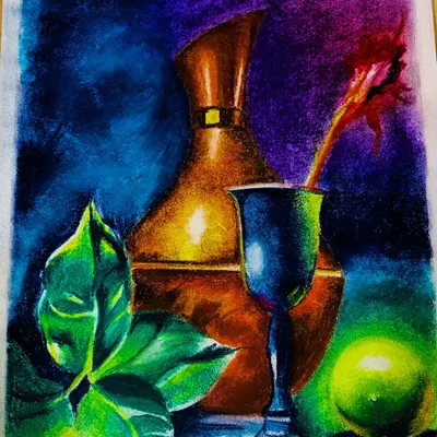 This still life was made with soft pastels, which allow for rich, blendable colors. I can create custom compositions with objects that are meaningful to you, resulting in a vibrant artwork for your home.
