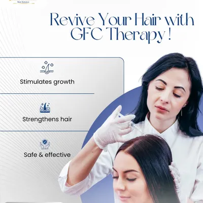 GFC, or Growth Factor Concentrate therapy, is an effective non-surgical option I offer to revive your hair. It works by stimulating natural growth and strengthening hair from the roots, leading to thicker, healthier hair.