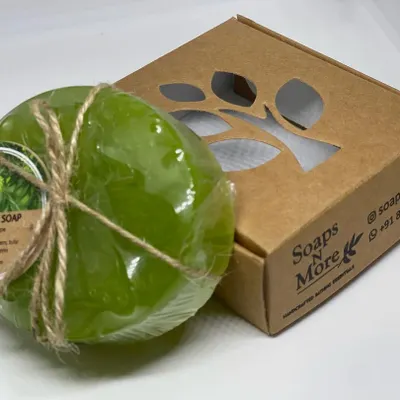 Beat the heat with our refreshing Neem Tulsi soap. Made with pure neem powder and tulsi leaves, this soap is perfect for soothing skin and preventing itchiness.