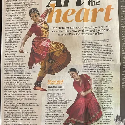An article I wrote for The Hindu newspaper on Valentine's Day about how Indian classical dance explores every facet of love, or 'Shringara Rasa'. Vulnerability is what makes for truly exciting art.