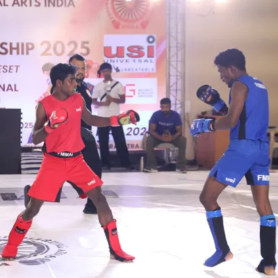 In the heat of battle at the FMAAI National Championship India 2025. Our fighters are always ready to test their skills against the best.