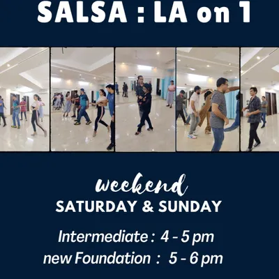 Learn Salsa LA style with us on weekends. We have dedicated batches for both foundation and intermediate levels, so you can start from scratch or continue to build your skills.