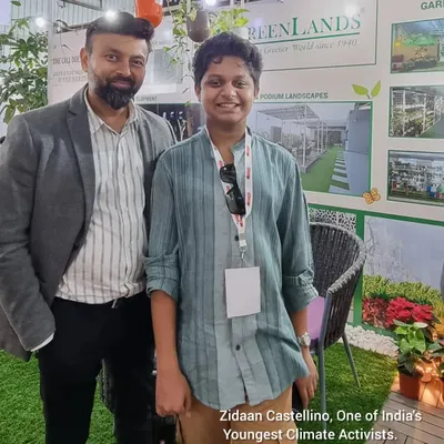 We were thrilled to have Zidaan Castellino, one of India's youngest climate activists, visit our stall at the Landscape & Gardening Expo 2023.