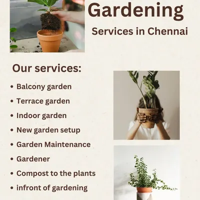 An overview of the main services we offer, including balcony, terrace, and indoor garden setup and maintenance. If you need a gardener in Chennai, we are here to help.
