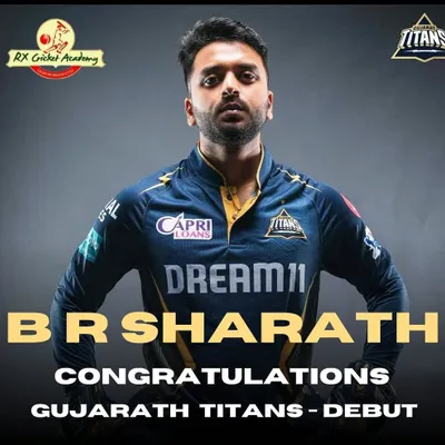 A proud moment for the entire academy. Congratulations to Sharath BR on his debut for the Gujarat Titans in the IPL. This is a result of years of dedication.