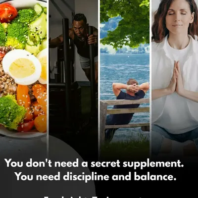 Lasting results are not built on secret supplements, but on discipline and balance. Our philosophy is built on four pillars: smart training, real food nutrition, deep rest, and managed stress. We guide you in mastering these fundamentals for sustainable strength and health.