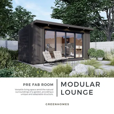 This is our prefab modular room, designed as a versatile living space for a garden or yard. The compact and adaptable structure can be customized to serve as an office, gym, or lounge.