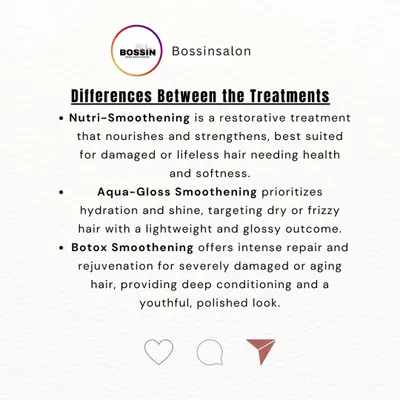 To be an expert, you need to know your tools. This infographic clearly explains the differences between three of our key smoothening treatments, ensuring you can make the best recommendation for any client's hair type and needs.