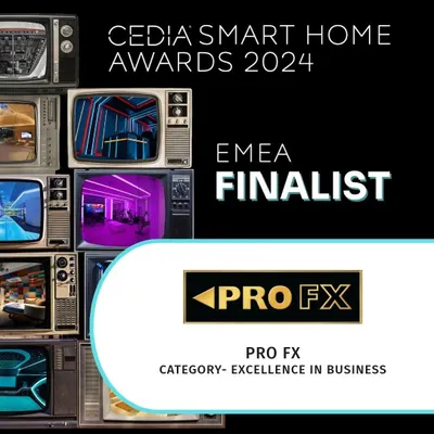 We are proud to be a finalist for the CEDIA Smart Home EMEA Award 2024 for Excellence in Business. This international recognition highlights our unwavering commitment to delivering top-tier smart home and AV solutions.