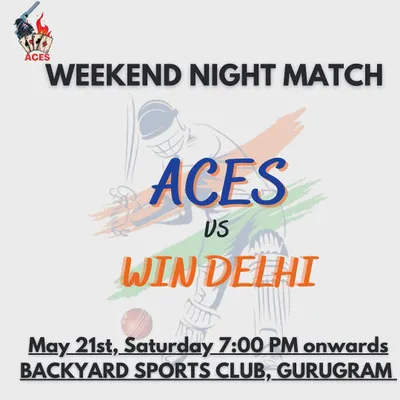 The action doesn't stop when the sun goes down. This graphic announces a weekend night match, highlighting our popular offering for evening cricket games under full floodlights.