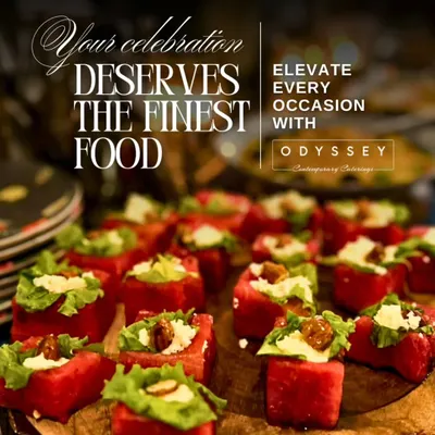 An example of our innovative approach to appetizers. These refreshing watermelon and feta bites are artfully presented, offering a perfect balance of sweet and savory flavors for an elegant start to any event.