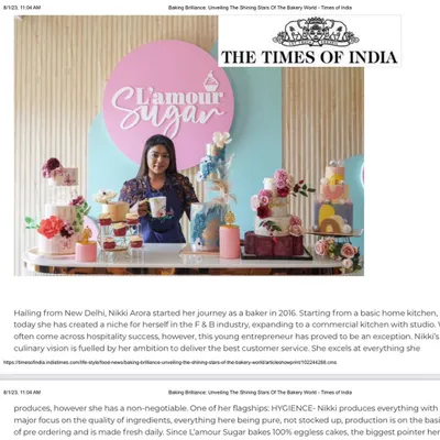 We were thrilled to be featured in The Times of India. This article highlights our journey from a home kitchen to a commercial studio and our vision for delivering the best customer service and quality.