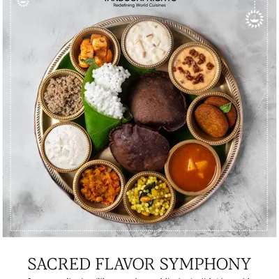 A sacred flavor symphony for Navratri. This beautiful thali showcases the purity, tradition, and exquisite taste of our Satvik menu, specially curated for the nine nights of celebration.