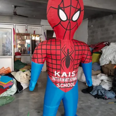 An inflatable walking costume of the friendly neighborhood Spider-Man. This is a very popular choice for school events and kids' parties, with the school's name printed for customization.