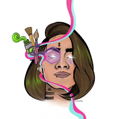 Exploring different styles is what keeps my work fresh. This is a futuristic self-portrait I created, playing with cyberpunk aesthetics, glowing elements, and geometric shapes to create something totally unique.