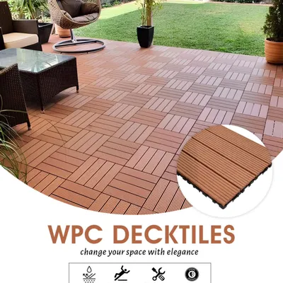 Elevate your garden patio with the clean, modern lines of my WPC deck tiles. Their sleek aesthetic is perfect for a contemporary home, and they are waterproof, slip resistant, and incredibly durable.