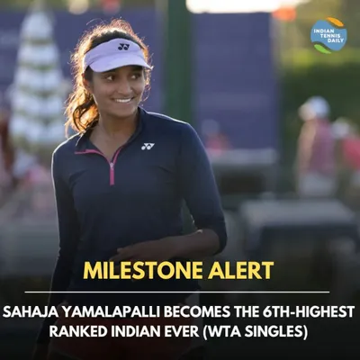 A milestone I'm very proud of, becoming the 6th-highest ranked Indian ever in WTA singles. It's motivating to see my name alongside some of the legends of Indian tennis.