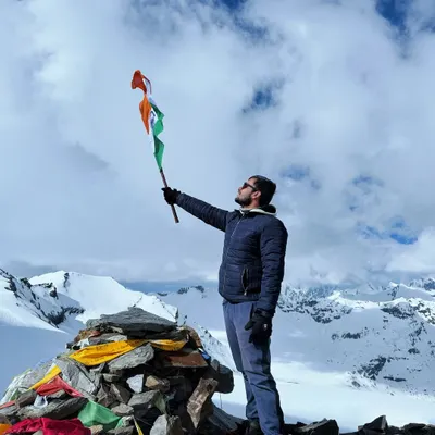 A proud moment holding the Indian flag at the summit of Pin Parvati Pass. This trek was a test of physical and mental endurance, proving that determination can lead to achieving the highest goals.