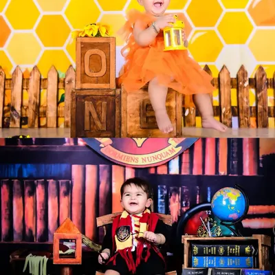 A magical combination of two of my most popular themes: the sweet little honeybee and the enchanting world of Harry Potter. I love creating custom shoots that reflect your family's favorite things.
