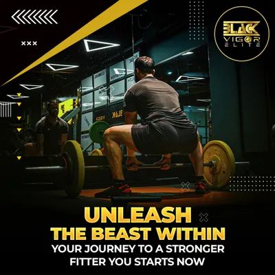 Your journey to a stronger you begins with mastering the fundamentals. Here, a member performs a barbell squat, a key compound movement for building overall strength and power, preparing the body for more advanced calisthenics work.