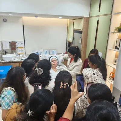 It is a privilege to teach and guide the next generation of dermatologists. This was a beginner-friendly filler workshop where I demonstrated techniques on my mother, a gynecologist, who graciously volunteered. Her calmness made the learning experience even smoother for everyone.