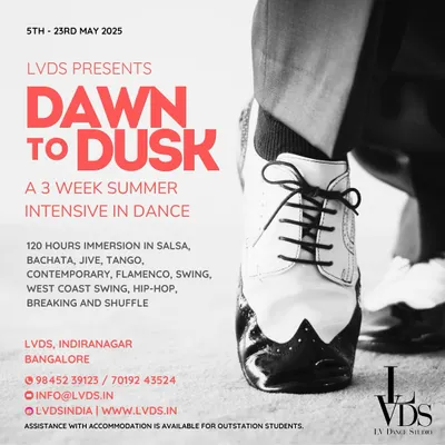 Get ready for Dawn to Dusk, our ultimate 3-week summer intensive. This poster gives you a glimpse of the 120-hour dance immersion we offer, covering a huge range of styles from Latin to street.