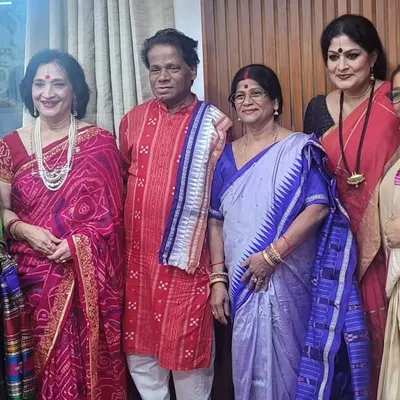 With the Odissi dance community at a dinner to celebrate Guru Durga Charan Ranbir receiving the prestigious Padmashri Award.