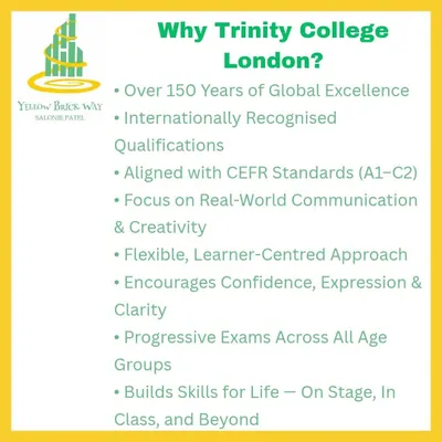 Many parents ask us why we choose the Trinity College London framework. With over 150 years of global excellence, these exams build real world communication skills, confidence, and internationally recognized qualifications.