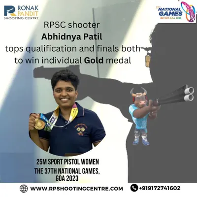 A dominant performance by our shooter Abhidnya Patil, who topped both the qualification and finals to win the individual Gold medal in the 25m Sport Pistol event at the 37th National Games in Goa. This is the result of training to excel under pressure.