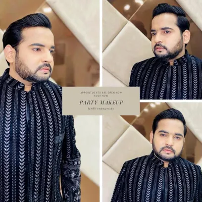 Men's grooming is about looking polished and confident. For this client, I provided a subtle makeup application to even out his skin tone and ensure he looked his best for his event.