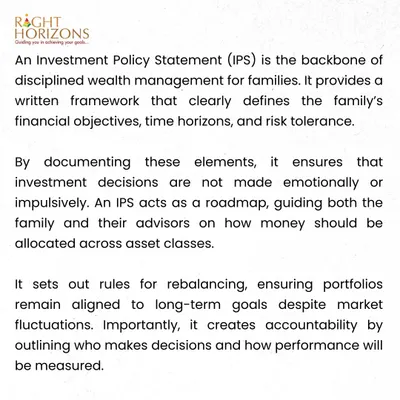 An excerpt from our Weekly Bulletin explaining the importance of an Investment Policy Statement (IPS). We describe it as the backbone of disciplined wealth management, providing a written framework that prevents emotional decision-making.