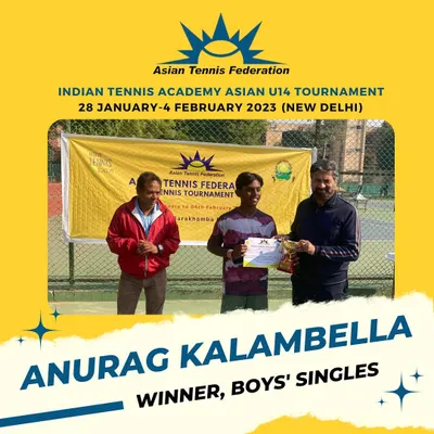 Celebrating the Boys' Singles winner of the ATF Asian U14 Tournament. We ensure every champion is recognized for their hard-fought victory in these high-stakes international junior competitions.