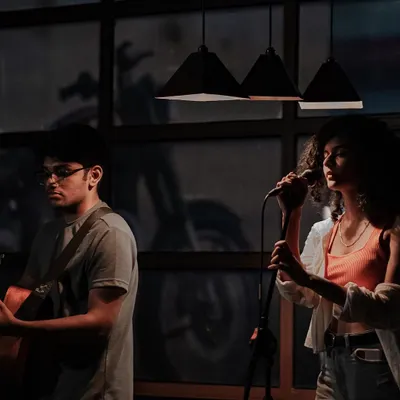 Performing as a duo with Nishan Saffar. An acoustic duo setup is perfect for smaller venues and corporate gigs where you want a full sound without a whole band.