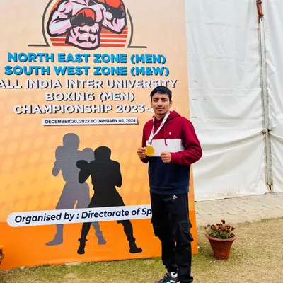 Gold at the All India Inter-University Championship. Here is our champion Krishan Thakran after his victory in Mohali.