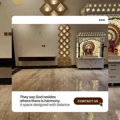 They say God resides where there is harmony. I designed this sacred space with balance in mind, combining an intricately carved mandir with modern, geometric wall panels and soft lighting to create a peaceful and harmonious corner.