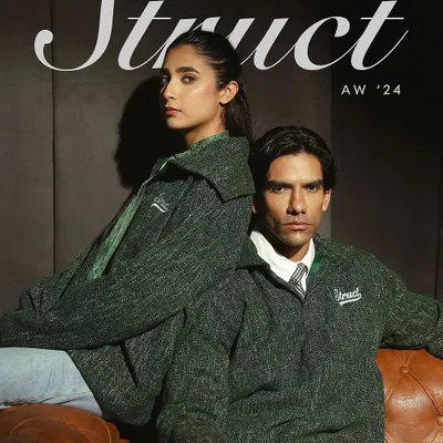 A moody and sophisticated shot for menswear brand Struct. Our studio can be configured for dark, atmospheric lighting to suit high-fashion and editorial concepts.