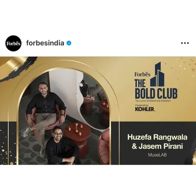 Look ma! We made it to Forbes! We were thrilled to be listed in the Forbes India 'Bold Club' as one of India's Top Luxury Architects and Designers.