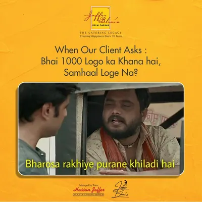 When a client asks if we can handle food for 1000 people, our answer is always confident. "Bharosa rakhiye, purane khiladi hai." Trust us, we are seasoned players in the catering game.
