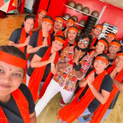 Our gang celebrating together with traditional saffron scarves. We are a family that respects our culture and values while getting fit.