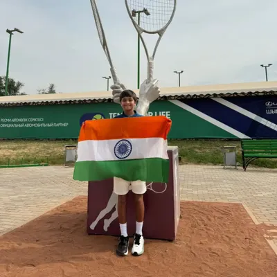 A proud moment for our academy as our trainee Aarav Chhallani represents Team India at the ATF Asia U-12 competition, holding the national flag.