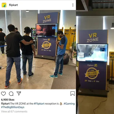The branded VR Zone I set up at the Flipkart office during their Big Billion Days event. This activation drew in employees and guests, creating a high-energy focal point for the celebration.