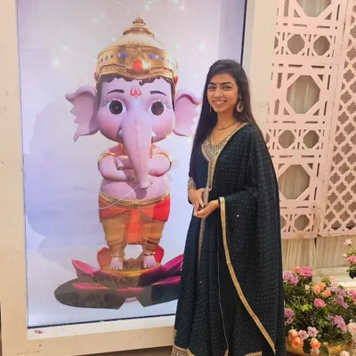 Celebrating Ganesh Chaturthi at the Ganpati Mahotsav hosted by Hon'ble Cabinet Minister Vipul Goyal ji. Standing next to this beautiful Ganpati idol, the evening was truly divine.