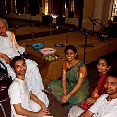 A cherished memory with my Mastergaru, Dr. Vempati Chinna Satyam. His guidance is the foundation of my dance and my teaching, and his presence is a constant source of inspiration.