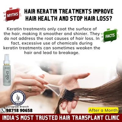 Myth: Keratin treatments stop hair loss. Fact: They only coat the hair to make it look smoother. They don't treat the root cause and the chemicals can sometimes weaken hair, leading to breakage.