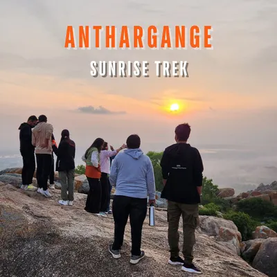 A promotional graphic for our Anthargange Sunrise Trek, perfect for those looking to combine hiking with a unique cave exploration experience.