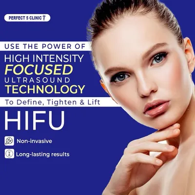 An overview of our HIFU treatment, which uses focused ultrasound to define, tighten, and lift the skin. It is a powerful non-invasive option for achieving a more youthful facial contour.