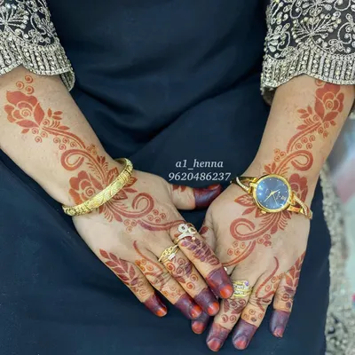 This is the gorgeous, deep red stain from my instant henna cones. It provides a vibrant color perfect for any party or celebration.